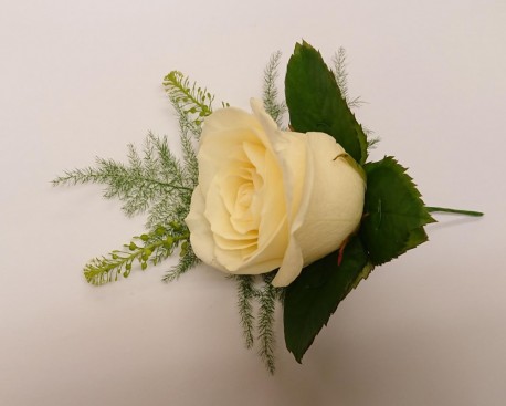 White Avalanche Rose Buttonhole